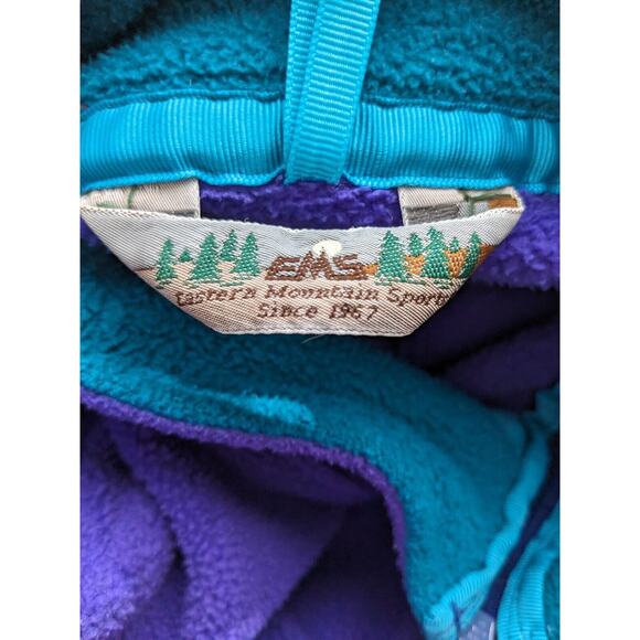 Vintage Fleece 1/2 Zip Jacket Purple Teal 90s Pullover Gorpcore Ski Pocket Usa L - Picture 8 of 10